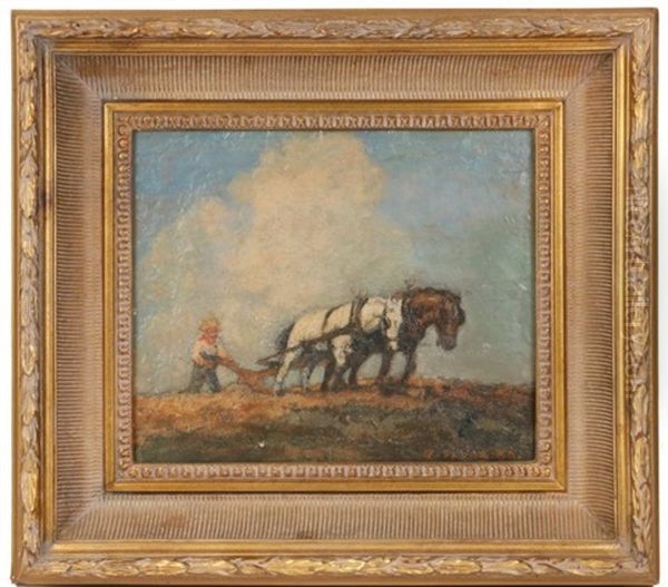 The Plowman Oil Painting by George Varian