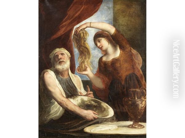 Samson And Delilah Oil Painting by Alessandro Varotari