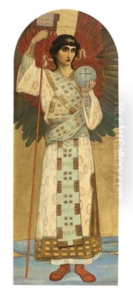 Der Heilige Erzengel Michael (+ Der Heilige Erzengel Gabriel; Pair) Oil Painting by Viktor Vasnetsov