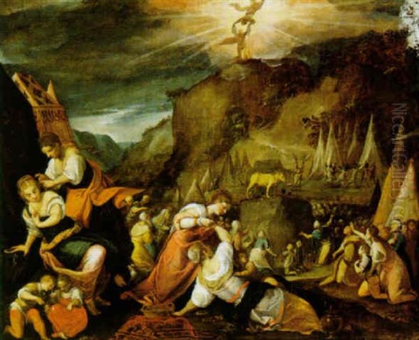 L'adorazione Del Vitello D'oro Oil Painting by Antonio da Vassilacchi