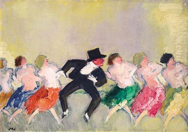 Parisian Hall (mistinguett) Oil Painting by Janos Vaszary