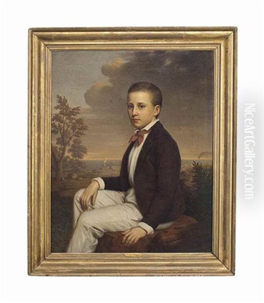 Young Boy Oil Painting by Jean-Joseph Vaudechamp