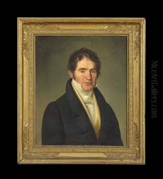 Portraits Of A Husband And Wife (pair) Oil Painting by Jean-Joseph Vaudechamp