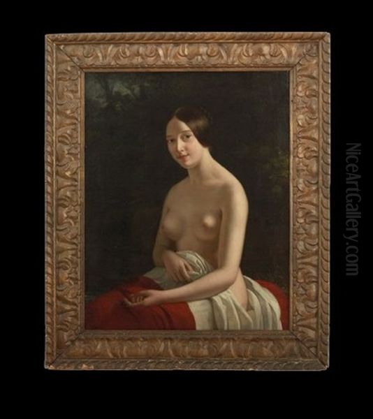 Portrait Of A Young Woman, Partially Draped Oil Painting by Jean-Joseph Vaudechamp
