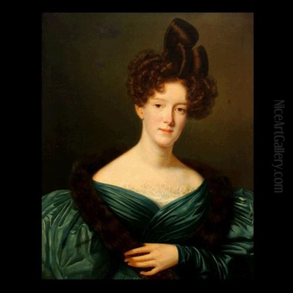 Portrait Of Mrs. Samuel Bell Oil Painting by Jean-Joseph Vaudechamp