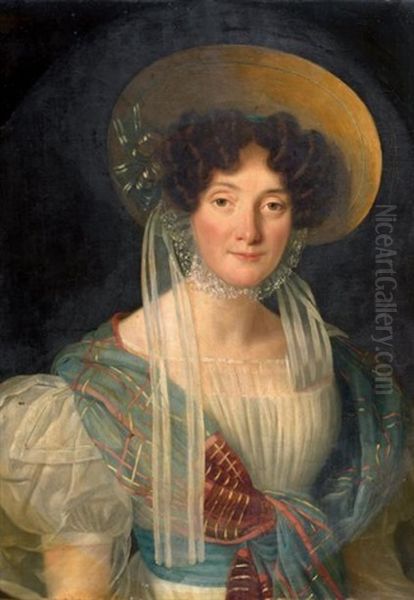 Portrait De Jeune Femme Oil Painting by Jean-Joseph Vaudechamp