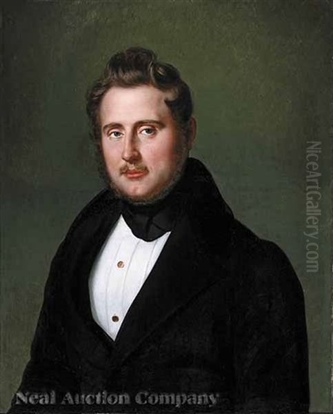 Portrait Of Charles Victor Foulon, Notary Oil Painting by Jean-Joseph Vaudechamp