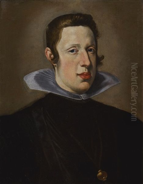 Portrait Of King Philip Iv Of Spain (1605 - 1665) Oil Painting by Diego Rodriguez de Silva y Velazquez