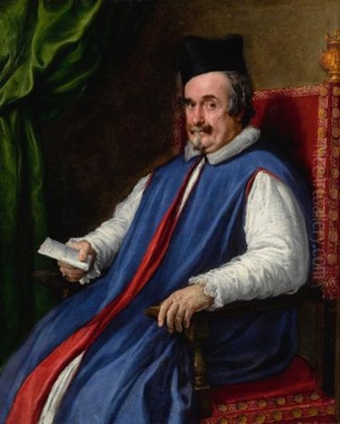 Portrait Of Monsignor Cristoforo Segni (d. 1661), Maggiordomo To Pope Innocent X Oil Painting by Diego Rodriguez de Silva y Velazquez