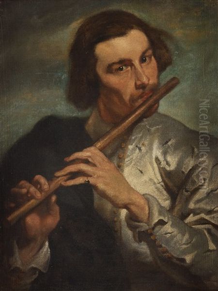 The Flute Player Oil Painting by Diego Rodriguez de Silva y Velazquez