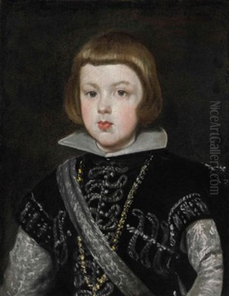Portrait Of The Infante Baltasar Carlos (1629-1646), Son Of King Philip Iv Of Spain And His Wife Isabella Of Bourbon, Bust-length Oil Painting by Diego Rodriguez de Silva y Velazquez