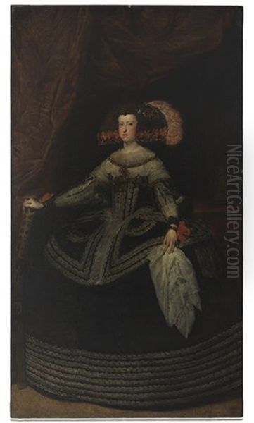 Mariana Of Austria, Queen Consort Of Spain Oil Painting by Diego Rodriguez de Silva y Velazquez