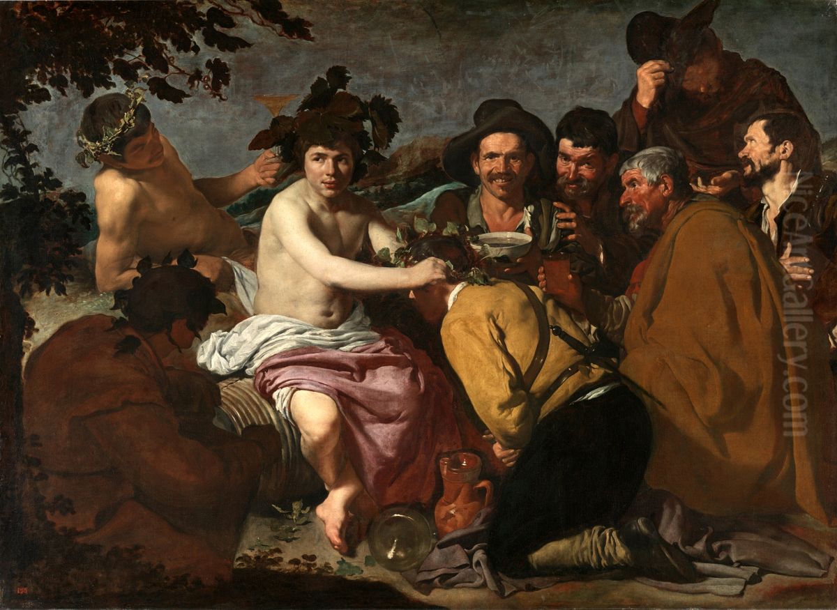 The Triumph Of Bacchus Oil Painting by Diego Rodriguez de Silva y Velazquez