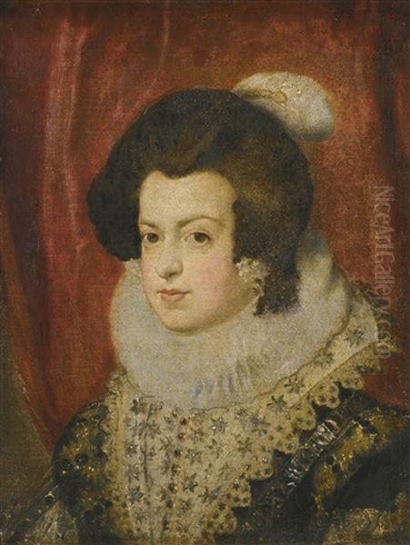 Portrait Of Isabel De Borbon Oil Painting by Diego Rodriguez de Silva y Velazquez