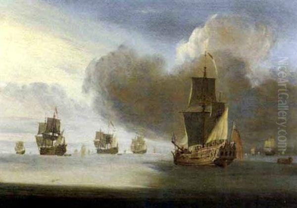 Velieri Oil Painting by Willem van de, the Elder Velde