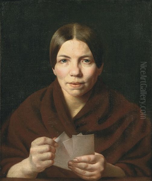 The Card Player Oil Painting by Aleksei Gavrilovich Venetsianov