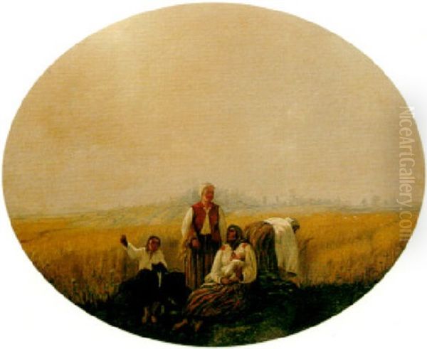 Moissons Oil Painting by Aleksei Gavrilovich Venetsianov