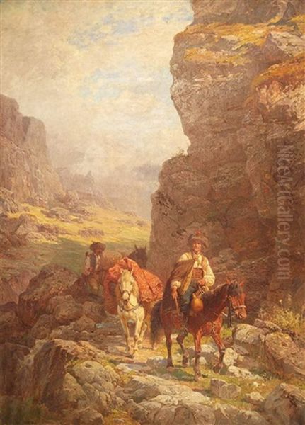 Walachischer Teppichschmuggler Oil Painting by Fritz Ritter von Venne