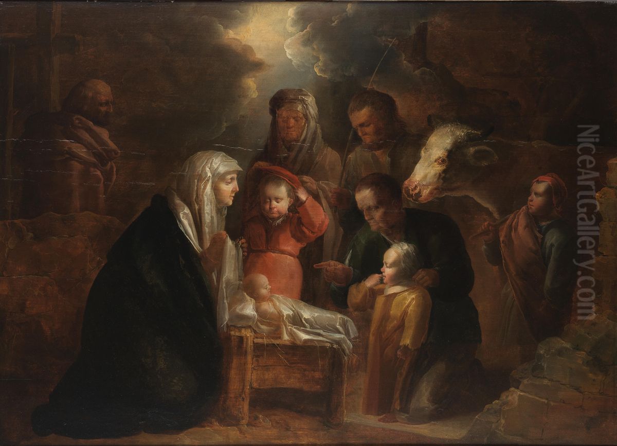 Adoration Of The Shepherds Oil Painting by Jan van de Venne