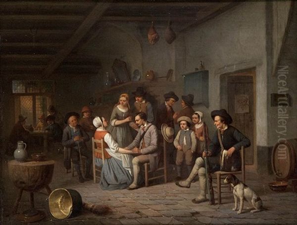 Hunting Company Oil Painting by Charles Venneman