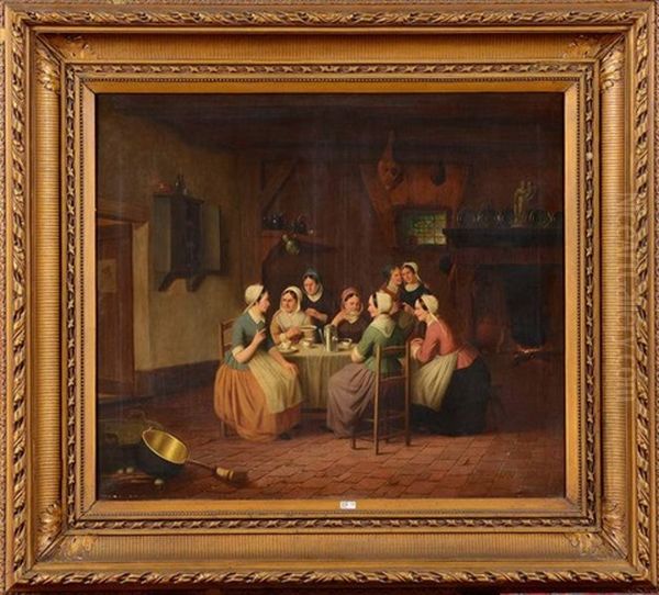 L'heure Du The Oil Painting by Charles Venneman