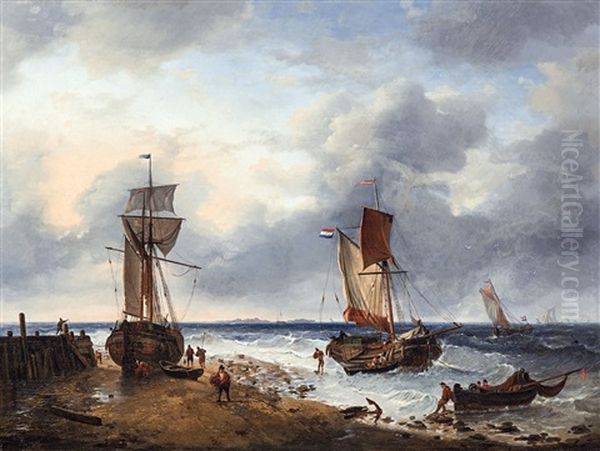 Seascape (1835) Oil Painting by Louis Verboeckhoven