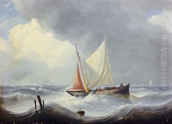 Marine Oil Painting by Louis Verboeckhoven