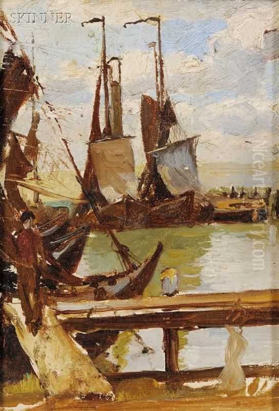 View From The Dock Oil Painting by Anna Richards Brewster