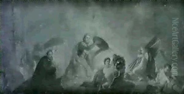 L'apotheose De Vasco De Gama [&] L'apotheose De La Monarchie Oil Painting by Francois Verdier