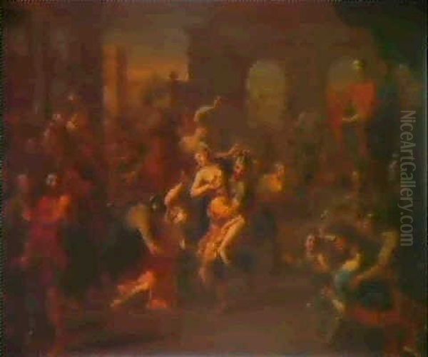 L'enlevement Des Sabines Oil Painting by Francois Verdier