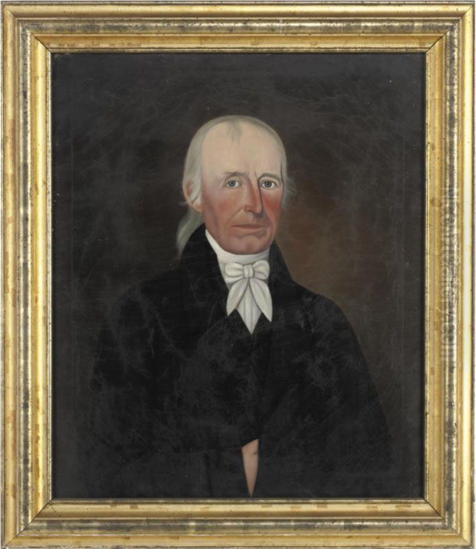 Portrait Of Enoch Perley Known As 'the Squire,' First Settler Of Bridgton, Maine Oil Painting by John Brewster Jr.