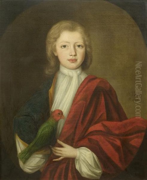 Portrat Eines Jungen Mit Einem Papagei Oil Painting by Johannes or Jan Verelst