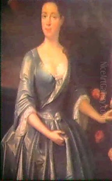 Pair Of Portraits: A Man Of Property And His Wife, 1729 Oil Painting by Johannes or Jan Verelst