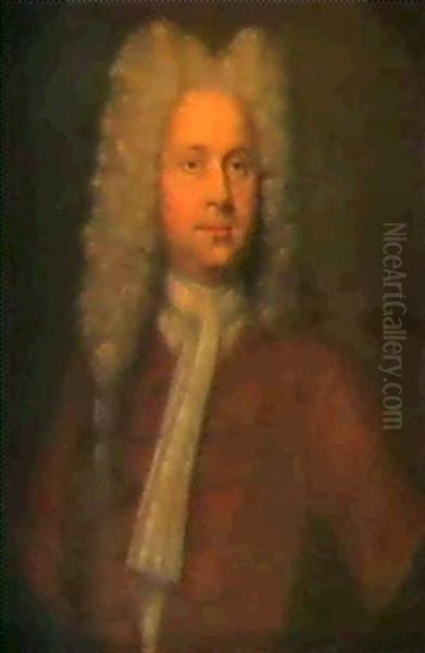 Bildnis Eines Herrn Mit Allongeperucke Oil Painting by Johannes or Jan Verelst