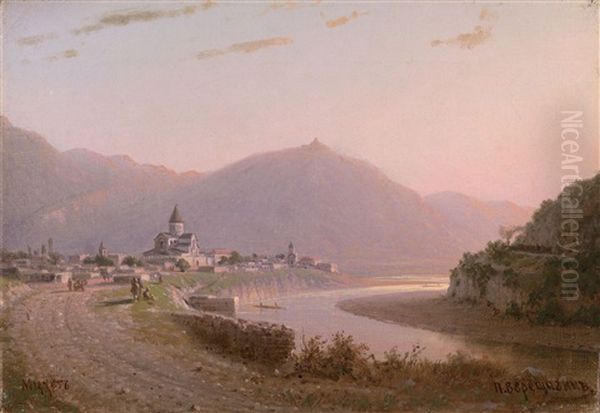 View Of Mtskheta, Georgia Oil Painting by Petr Petrovich Vereshchagin