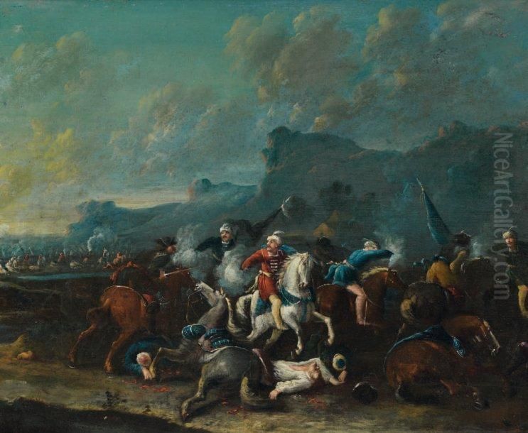 Bataille Oil Painting by Karel Van Breydel (Le Chevalier)