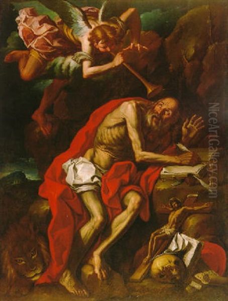 Vision De San Jeromino Oil Painting by Jose Vergara