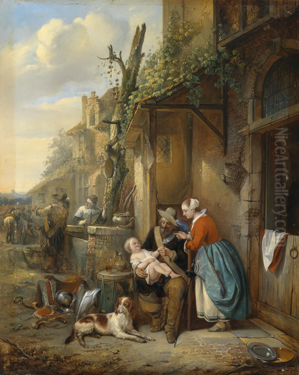 Rast Der Landsknechte Oil Painting by Adrien Joseph Verhoeven-Ball