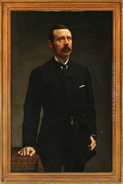 Portrait Of A Businessman Oil Painting by Frederik Vermehren