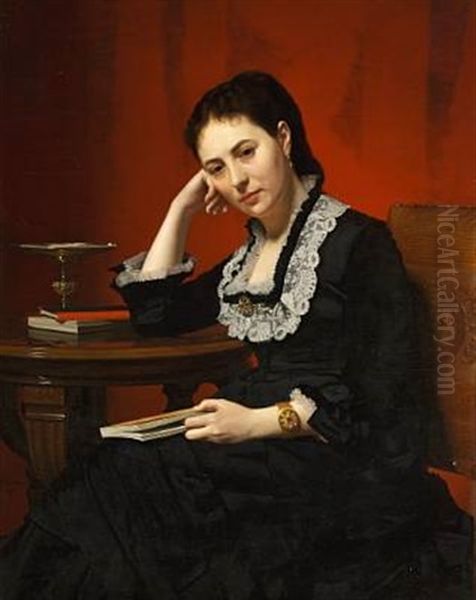 Portraet Af Etatsraadinde Pauline Heyman Oil Painting by Frederik Vermehren