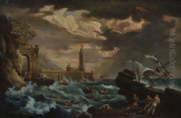 Naufragio Oil Painting by Vernet Claude Joseph