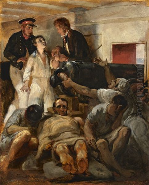 A Shipwreck In A Violent Storm Oil Painting by Horace Vernet