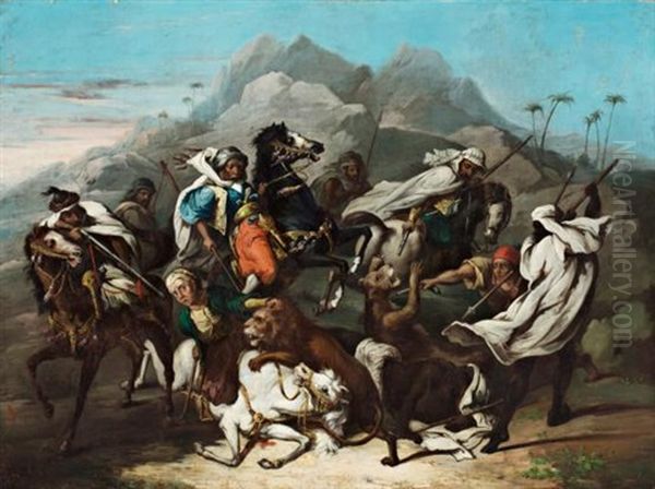 Escena De Caza Oil Painting by Horace Vernet