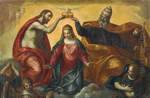 The Coronation Of The Virgin Oil Painting by Paolo Veronese (Caliari)