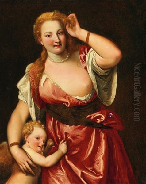 Venus And Cupid Oil Painting by Paolo Veronese (Caliari)
