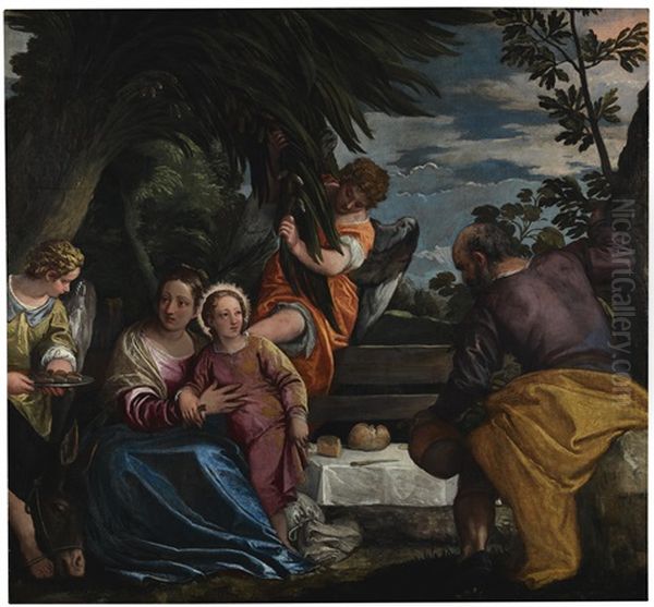 The Rest On The Return From Egypt Oil Painting by Paolo Veronese (Caliari)