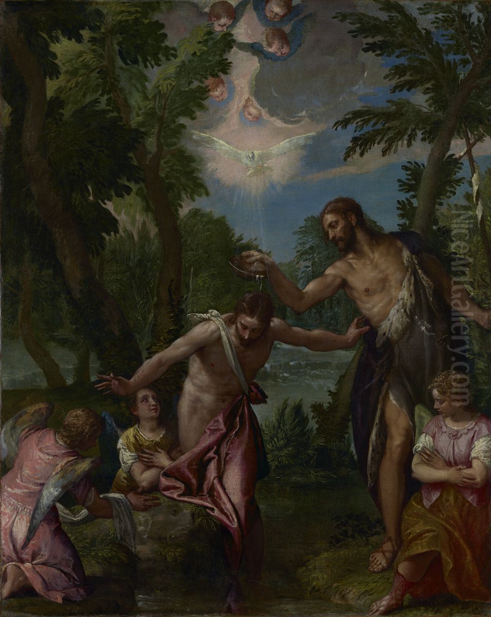 The Baptism Of Christ Oil Painting by Paolo Veronese (Caliari)