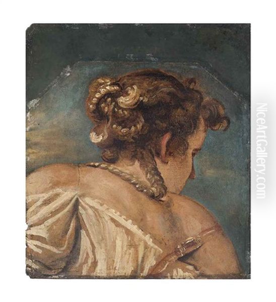 A Lady, Head And Shoulders Oil Painting by Paolo Veronese (Caliari)