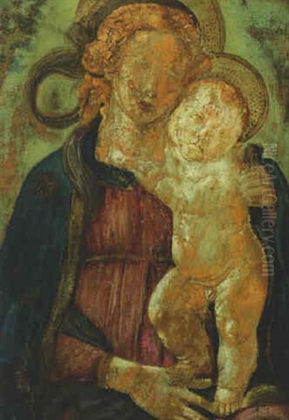 The Madonna And The Child Oil Painting by Andrea Del Verrocchio