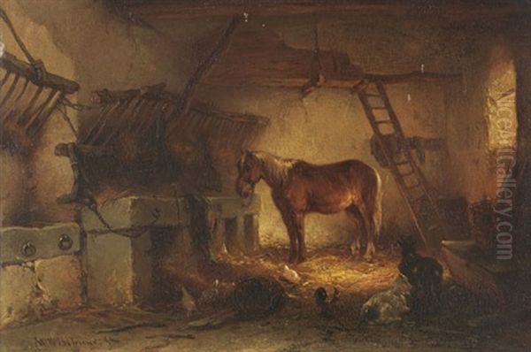 Stallinterieur Oil Painting by Wouter Verschuur